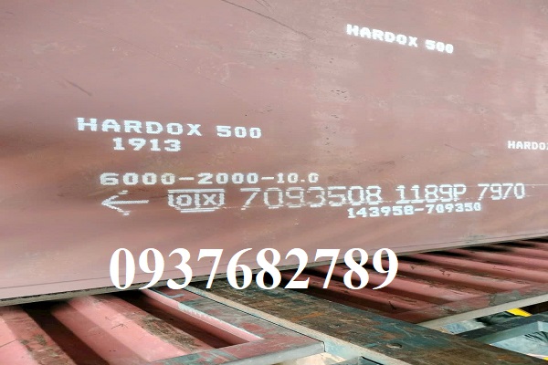 Thép tấm Hardox 500 dày 10 x 1500 x 6000mm/ly Thép tấm Hardox 500 dày 10 x 1500 x 6000mm/ly