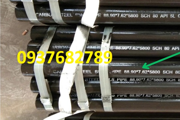 Thép ống phi 88.9x7.62 (dày 7.62mm/ly)ASTM A53-B/ASTM A106-B/API-5L/SCH40 /X52 Thép ống phi 88.9x7.62 (dày 7.62mm/ly)ASTM A53-B/ASTM A106-B/API-5L/SCH40 /X52