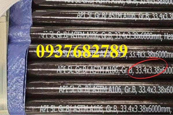 Thép ống đúc phi 33.4 dày 3mm, 3.2mm, 3.34mm, 3.38mm, 4.5mm, 4.55mm  Thép ống đúc phi 33.4 dày 3mm, 3.2mm, 3.34mm, 3.38mm, 4.5mm, 4.55mm