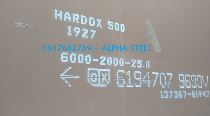 THÉP TẤM HARDOX 500 DÀY 25MM THÉP TẤM HARDOX 500 DÀY 25MM
